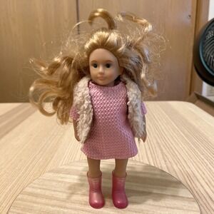 Battat Lori Doll Nora 6" Miniature Pink Dress Boots Vest Our Generation Mini